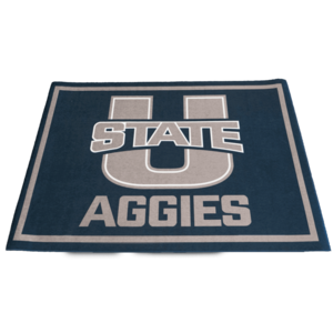utah state aggies rug 5x7 navy gray